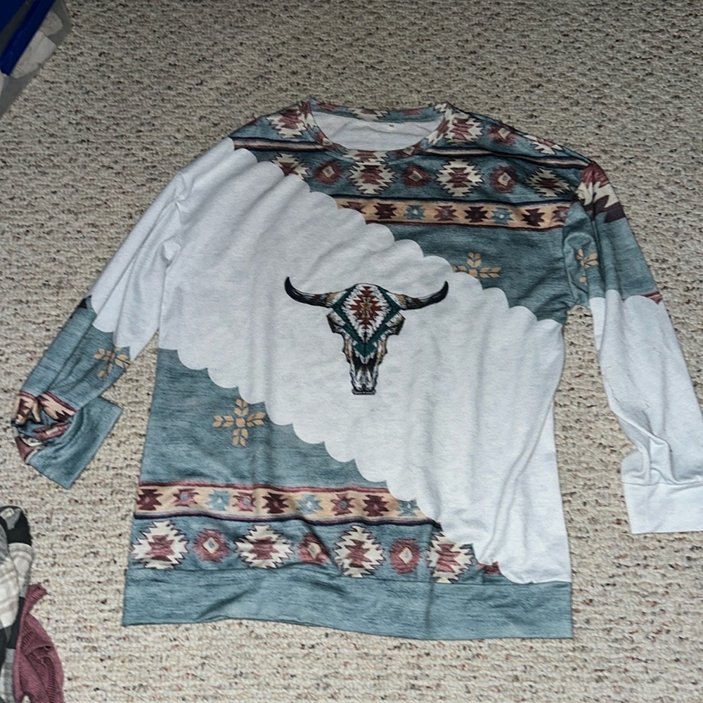 Multicolored, Steerhead, thin crew neck , size med